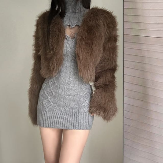 Plain Fluffy Jacket