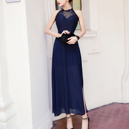Sleeveless Chiffon A-Line Evening Gown