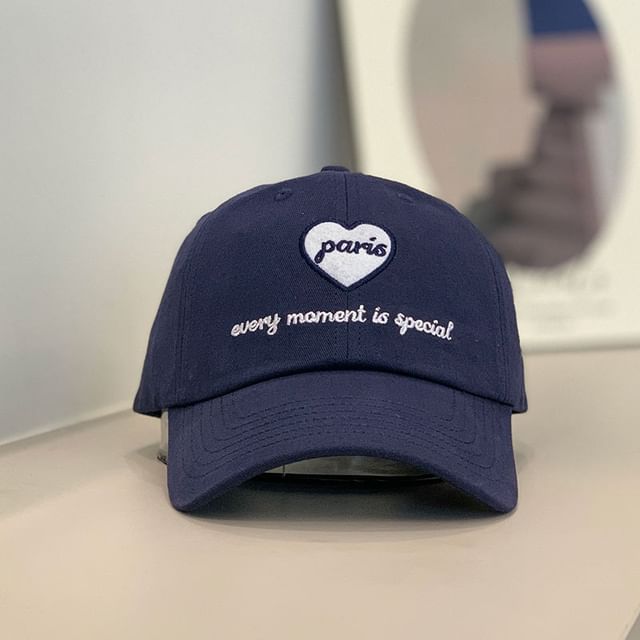 Heart Embroidered Cap