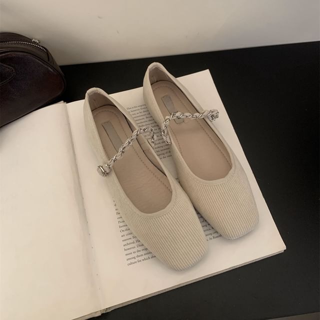 Square Toe Chained Mary Jane Shoes