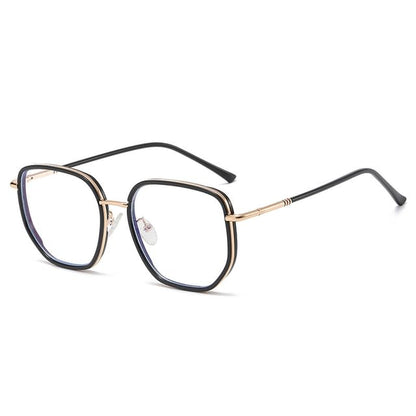 Square Metal Frame Blue Light Blocking Eyeglasses