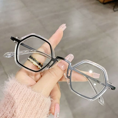 Geometric Metal Frame Blue Light Blocking Eyeglasses