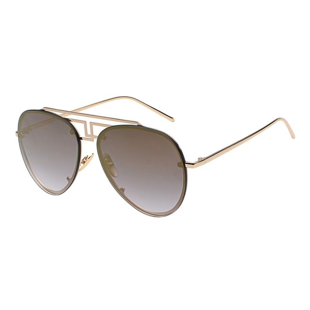 Double Bridge Metal Frame Sunglasses