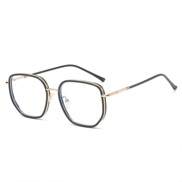 Square Metal Frame Blue Light Blocking Eyeglasses