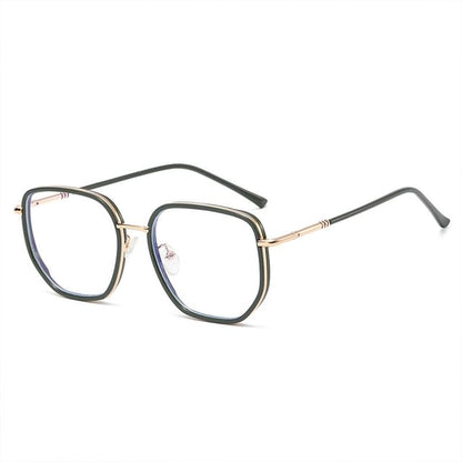Square Metal Frame Blue Light Blocking Eyeglasses