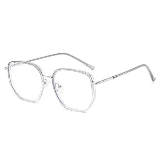 Square Metal Frame Blue Light Blocking Eyeglasses