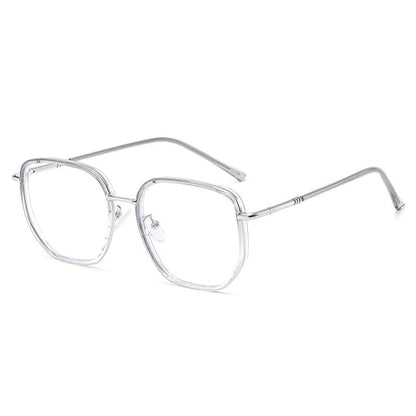 Square Metal Frame Blue Light Blocking Eyeglasses