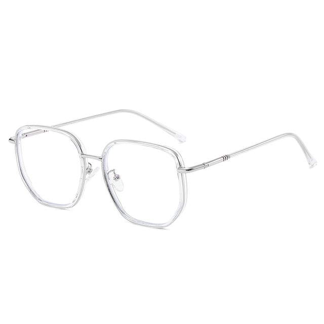 Square Metal Frame Blue Light Blocking Eyeglasses