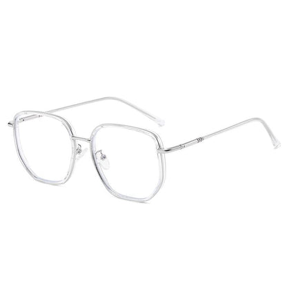 Square Metal Frame Blue Light Blocking Eyeglasses