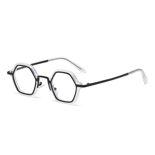 Geometric Metal Frame Blue Light Blocking Eyeglasses