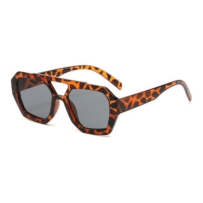 Double Bridge Geometric Sunglasses
