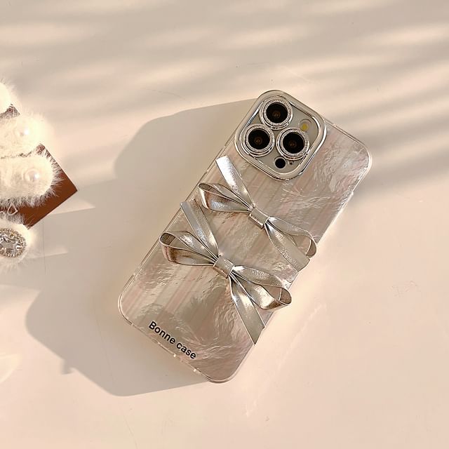 Ribbon Phone Case / Faux Pearl Strap / Set