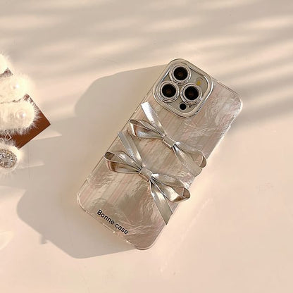 Ribbon Phone Case / Faux Pearl Strap / Set