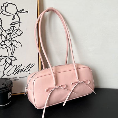 Shoulder Bow Faux Bag Leather