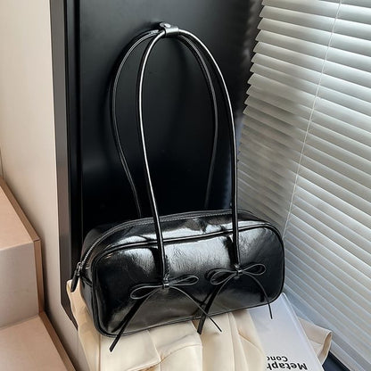 Shoulder Bow Faux Bag Leather