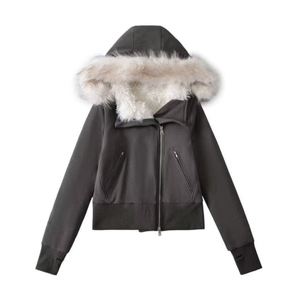 Faux Fur Zip-Up Parka