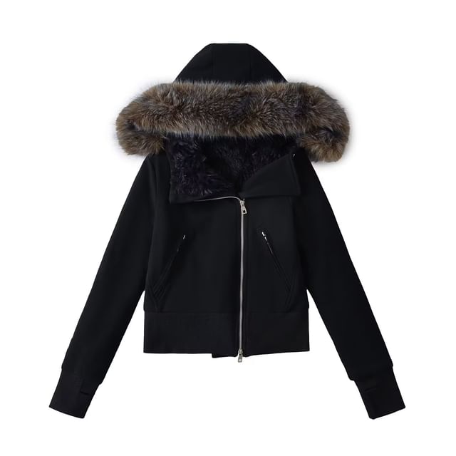 Faux Fur Zip-Up Parka