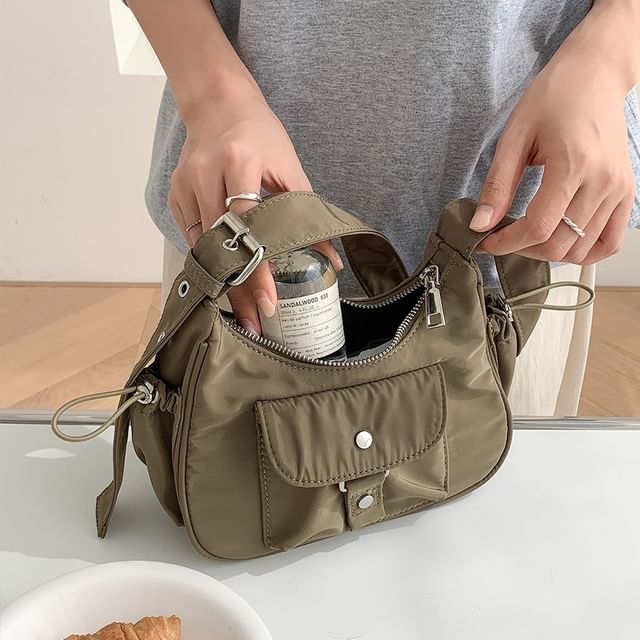 Multi-Pocket Drawstring Shoulder Bag