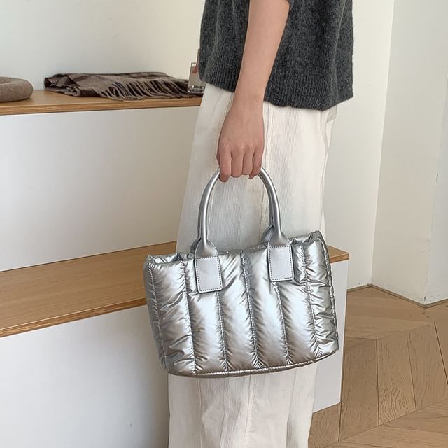 Plain Ribbed Tote Bag