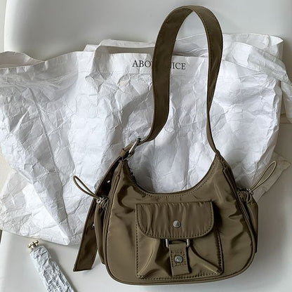 Multi-Pocket Drawstring Shoulder Bag