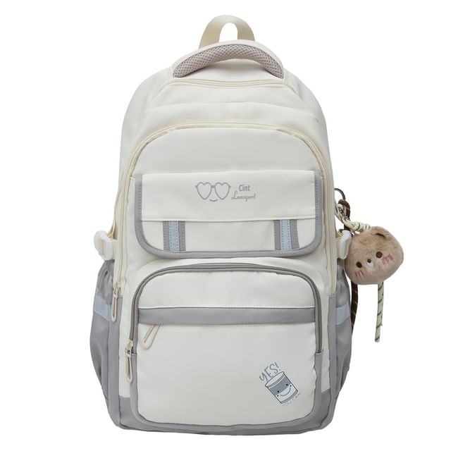 Cartoon Print Nylon Laptop Backpack / Bag Charm / Set