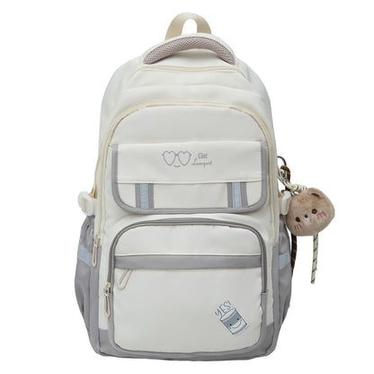 Cartoon Print Nylon Laptop Backpack / Bag Charm / Set