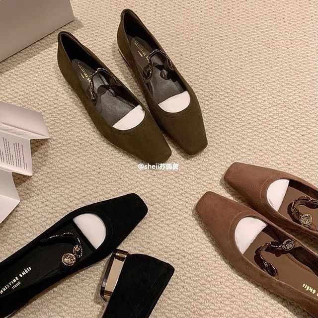 Heel Plain Low Accent Metal Mary Pumps Jane