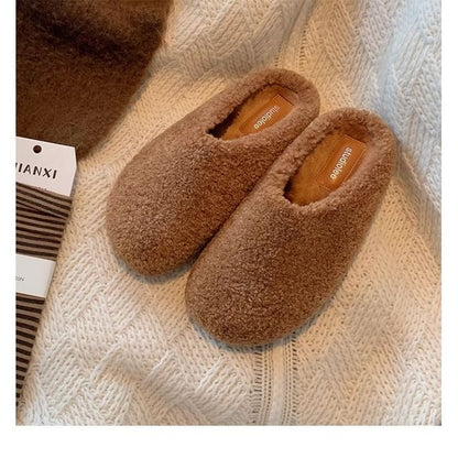 Platform Plain Fleece Mules