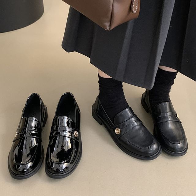 Faux Leather / Patent Leather Penny Loafers