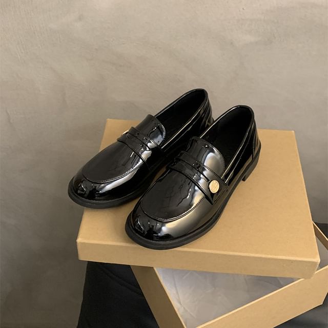 Faux Leather / Patent Leather Penny Loafers