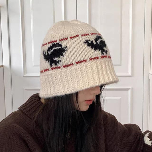 Patterned Knit Cloche Hat