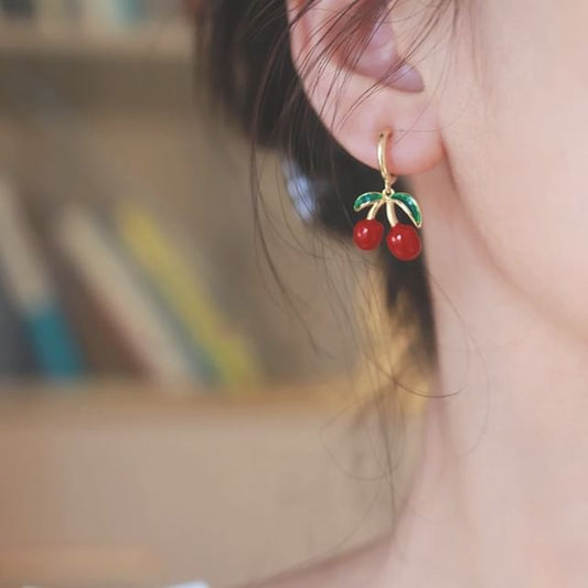 Cherry Drop Earring / Clip-On Earring