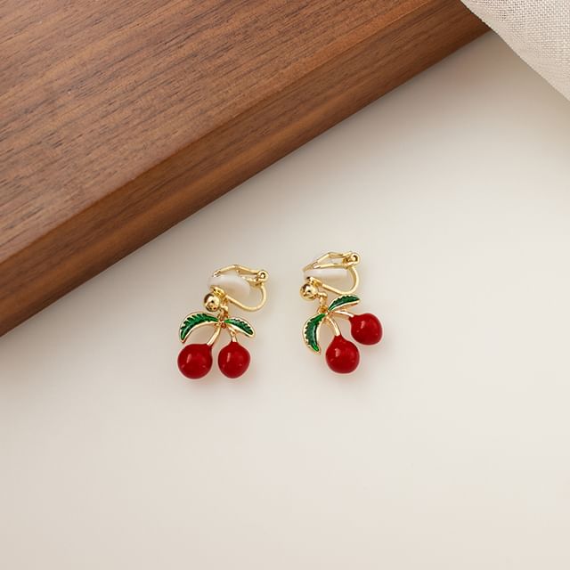 Cherry Drop Earring / Clip-On Earring