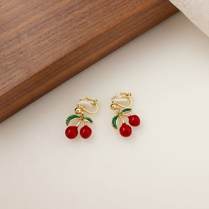 Cherry Drop Earring / Clip-On Earring