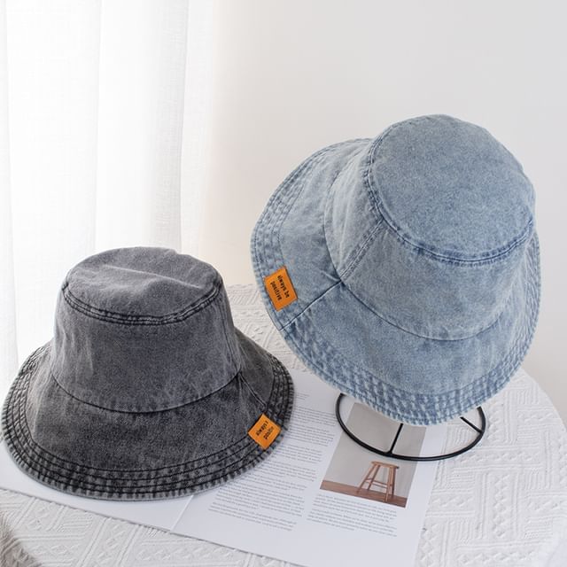 Applique Denim Bucket Hat