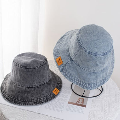 Applique Denim Bucket Hat