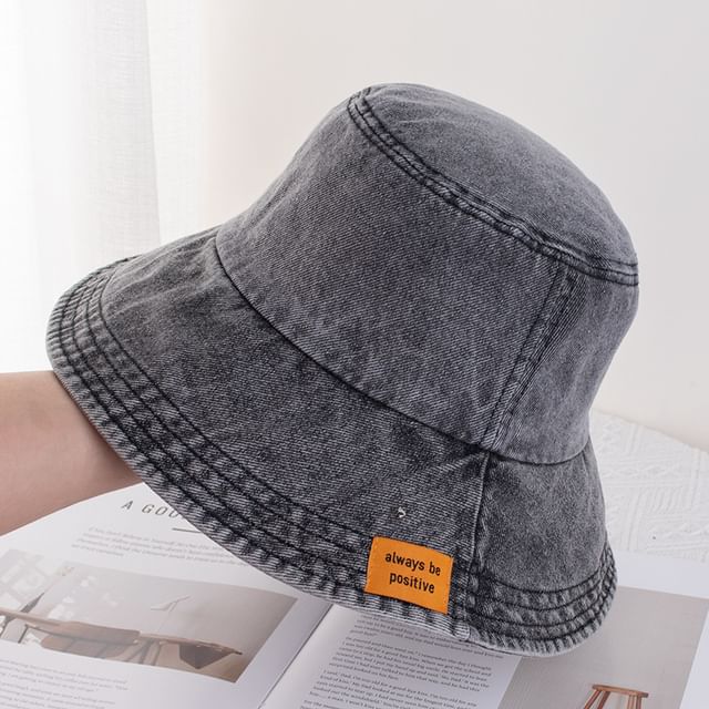Applique Denim Bucket Hat