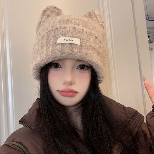 Ear Beanie Knit Cat