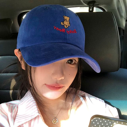 Bear Embroidered Cap Baseball