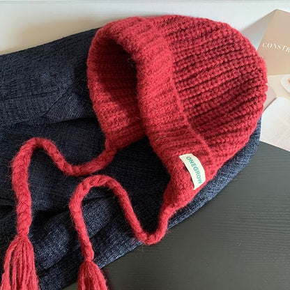 Plain Knit Bonnet Hat