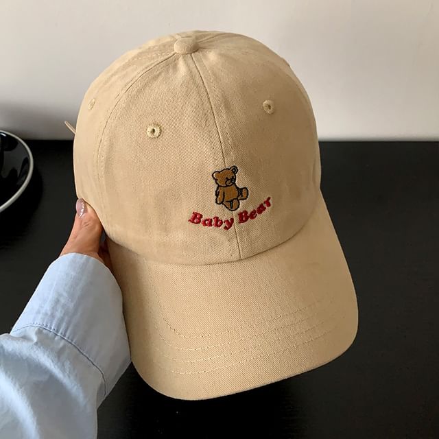 Bear Embroidered Cap Baseball