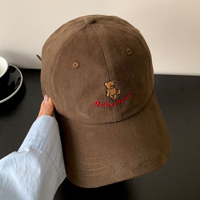 Bear Embroidered Cap Baseball