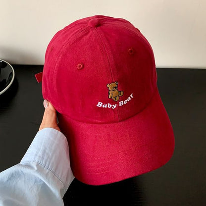 Bear Embroidered Cap Baseball