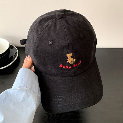 Bear Embroidered Cap Baseball