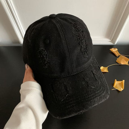 Cap Distressed Plain Baseball