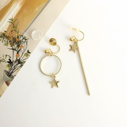 Asymmetrical Star Dangle Earring