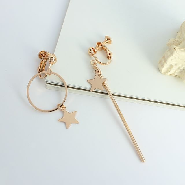 Asymmetrical Star Dangle Earring