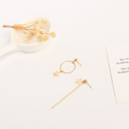 Asymmetrical Star Dangle Earring
