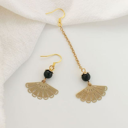 Fan Asymmetrical Drop Earring / Clip On Earring