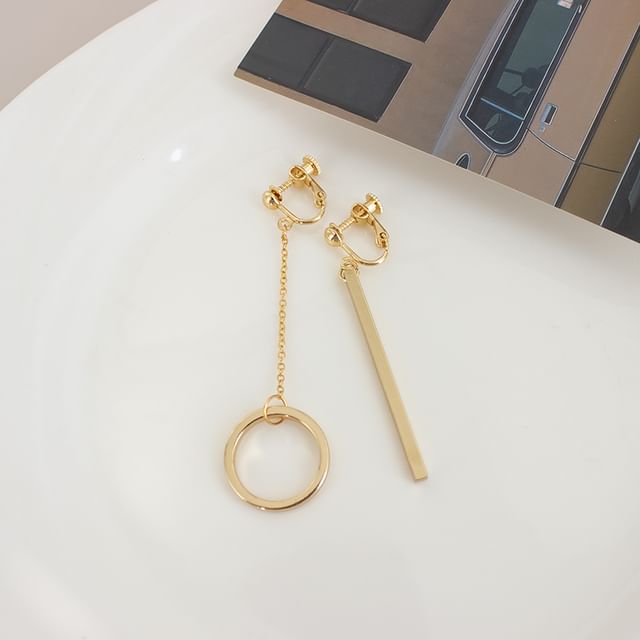 Star Asymmetrical Drop Earring / Clip On Earring